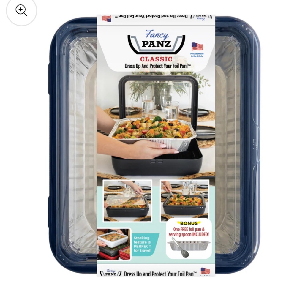 Navy fancy panz foil food insert carrier. Never used